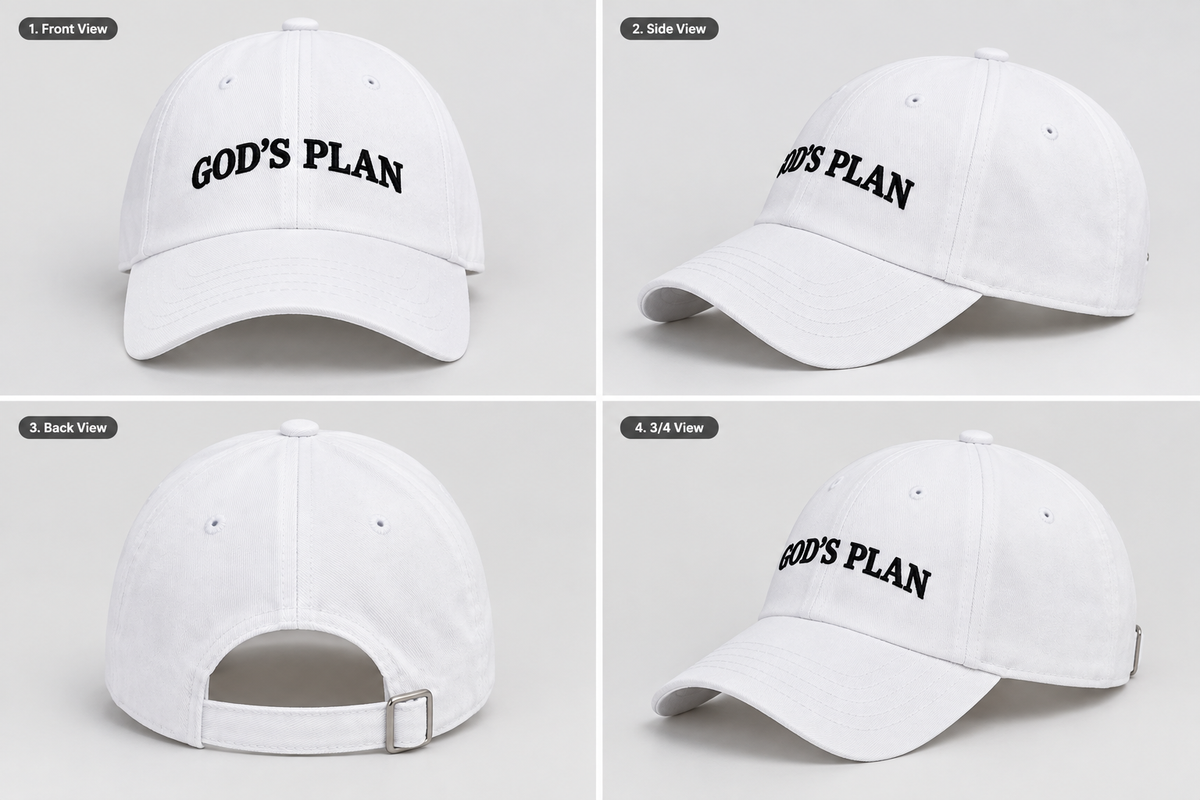 White “GOD’S PLAN” Premium Cap