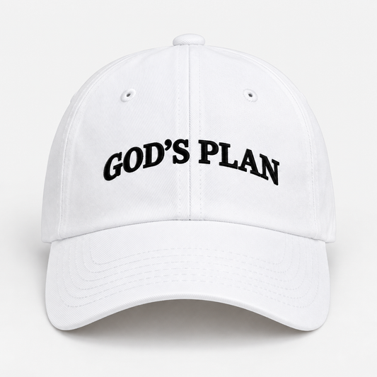 White “GOD’S PLAN” Premium Cap
