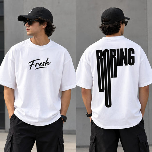 Fresh Drip Oversized T-Shirt | Premium 240 GSM White Streetwear T-Shirt