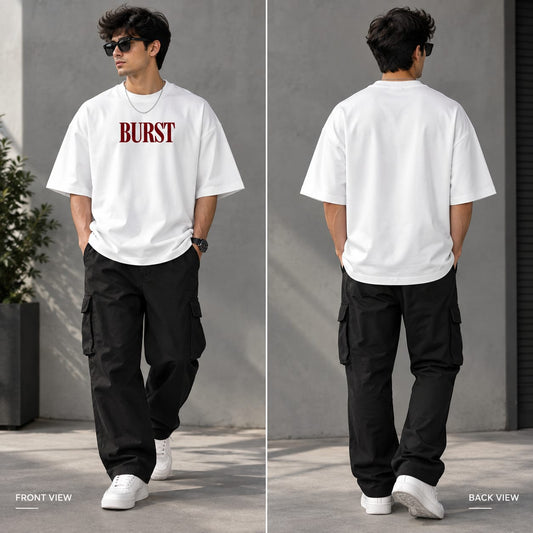 BURST Oversized T-Shirt | Premium 240 GSM White Streetwear T-Shirt